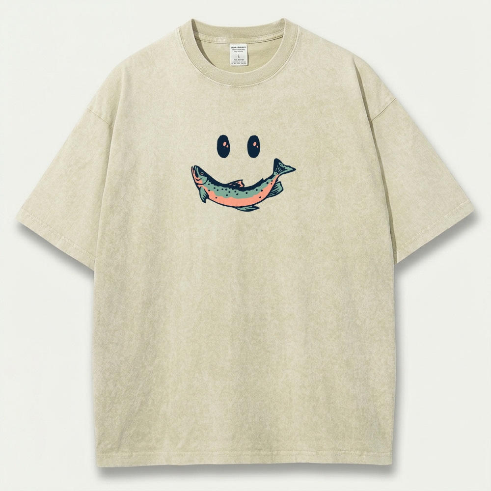 Smiley Fish Vintage Organic Cotton Trail Tee