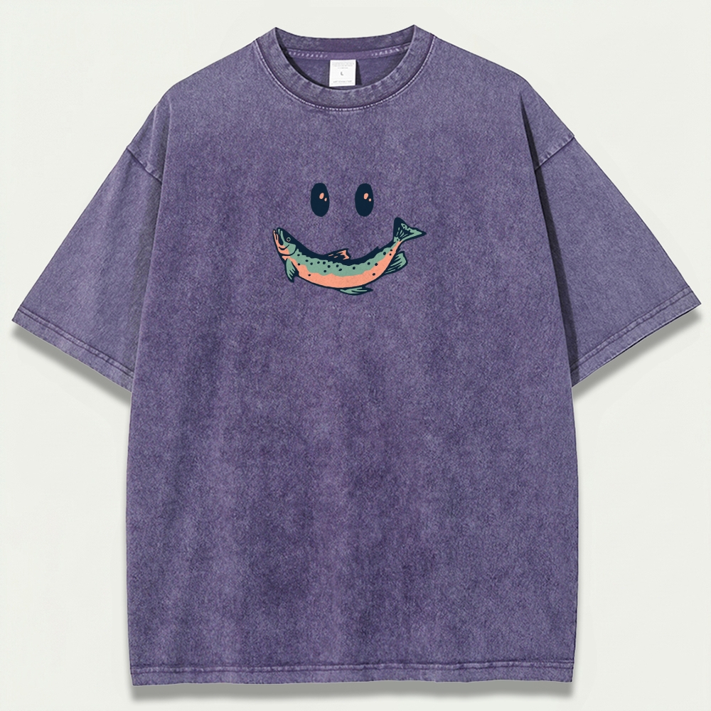Smiley Fish Vintage Organic Cotton Trail Tee