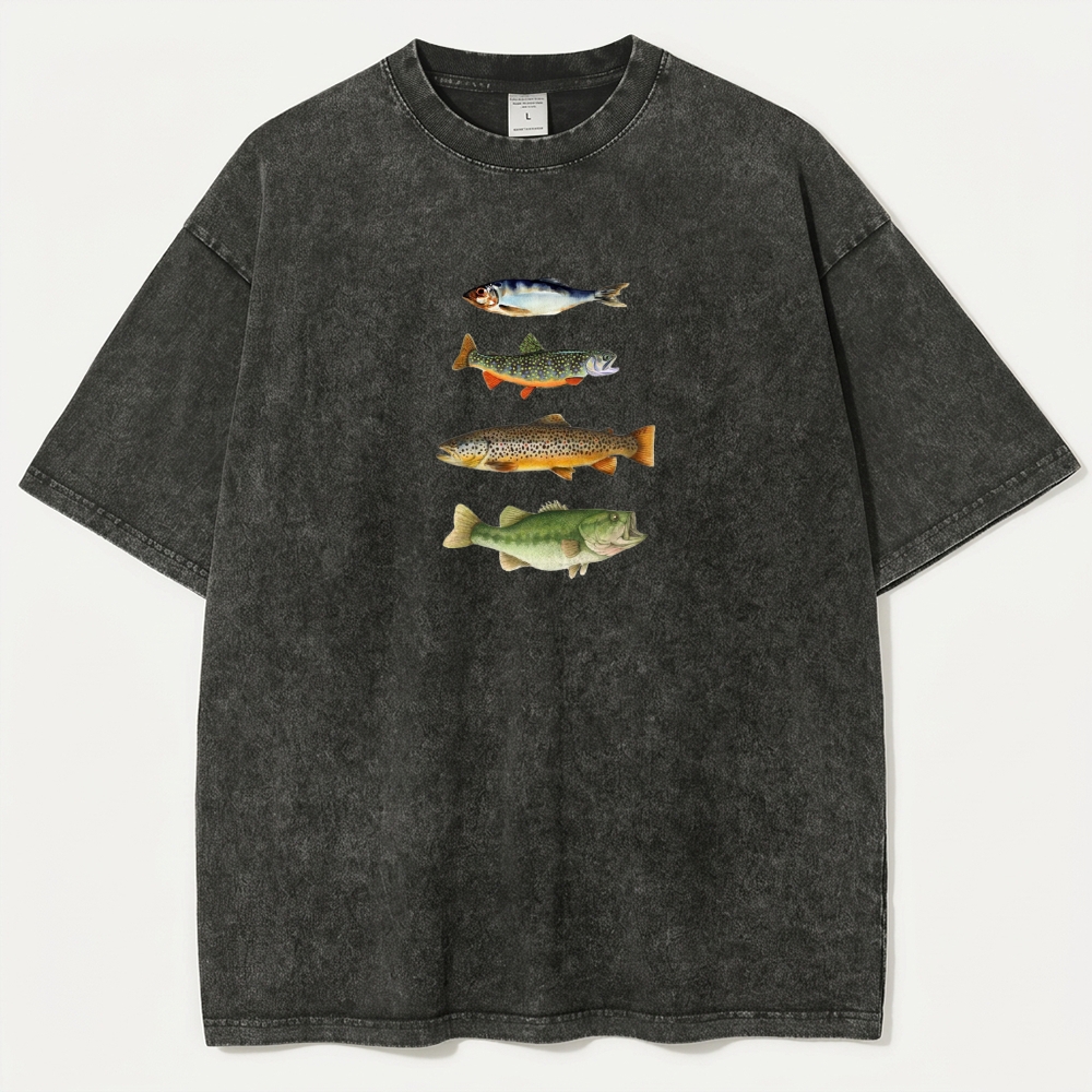 Fish Stack Vintage Organic Cotton Trail Tee