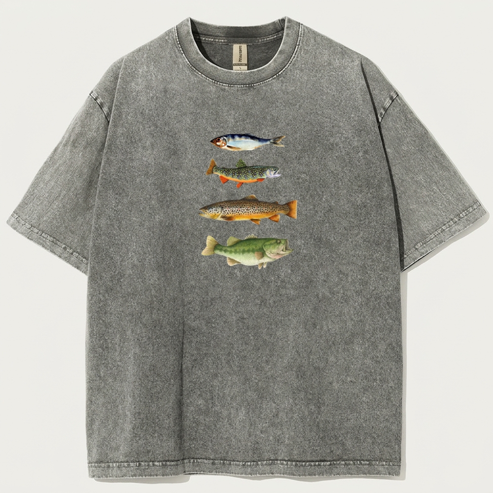 Fish Stack Vintage Organic Cotton Trail Tee