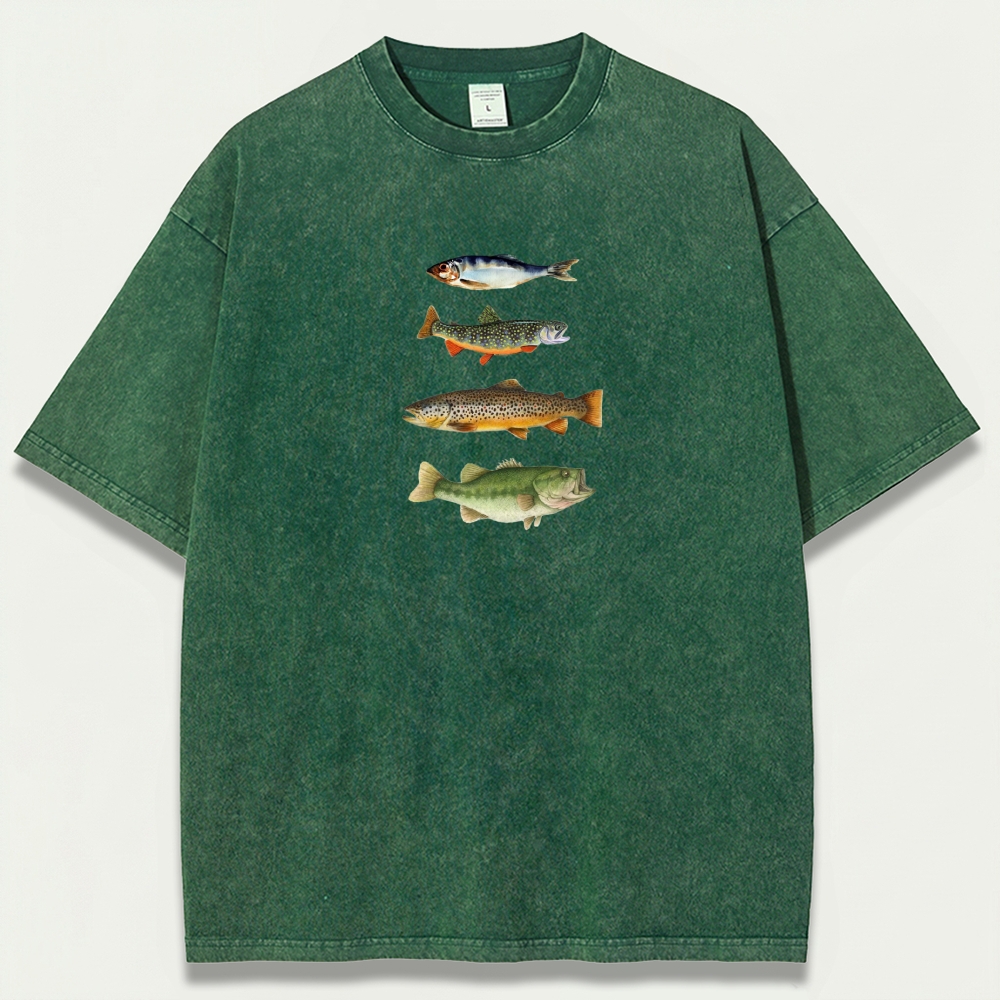 Fish Stack Vintage Organic Cotton Trail Tee
