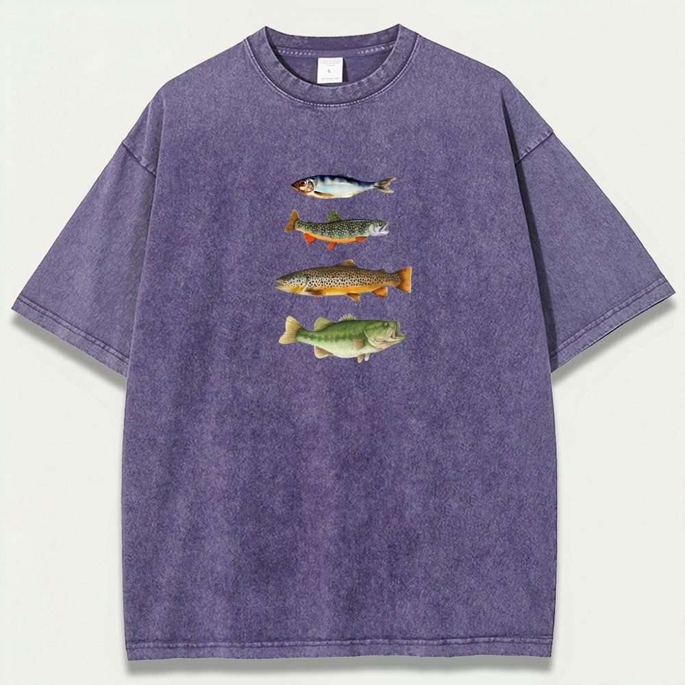 Fish Stack Vintage Organic Cotton Trail Tee