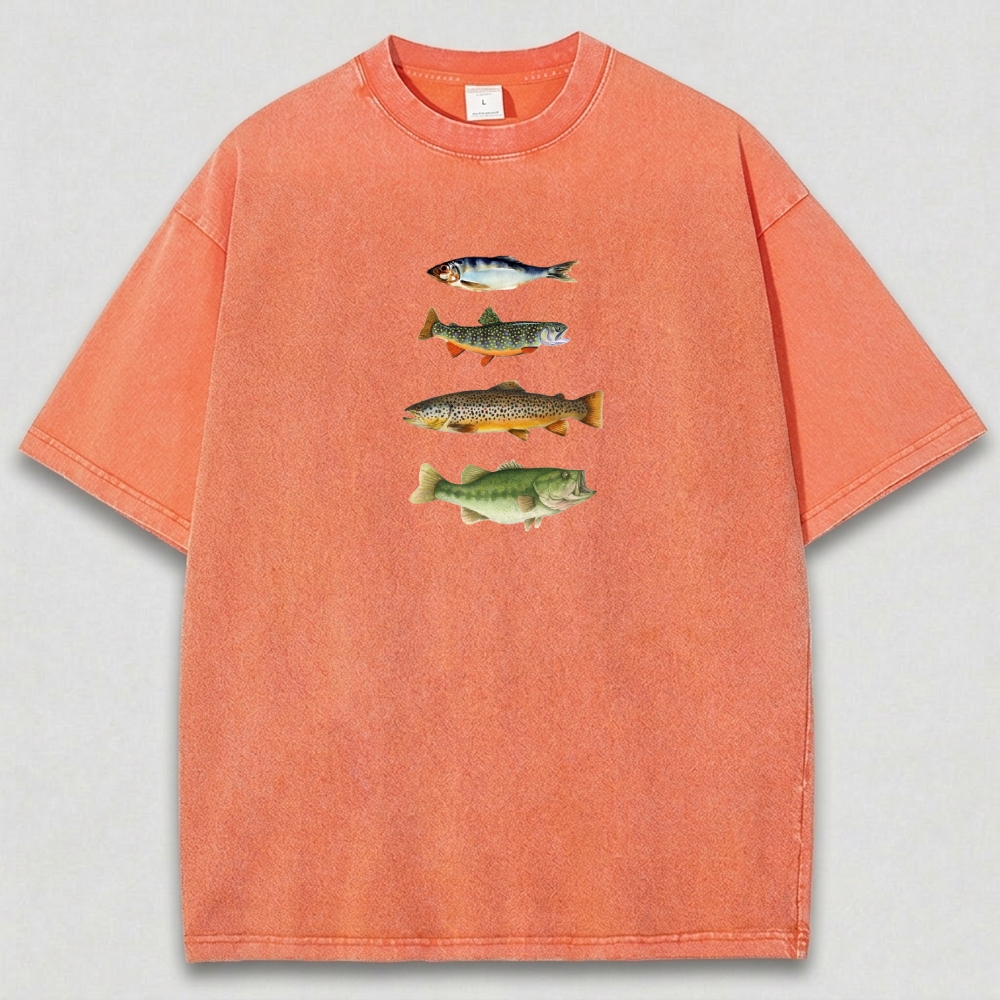 Fish Stack Vintage Organic Cotton Trail Tee