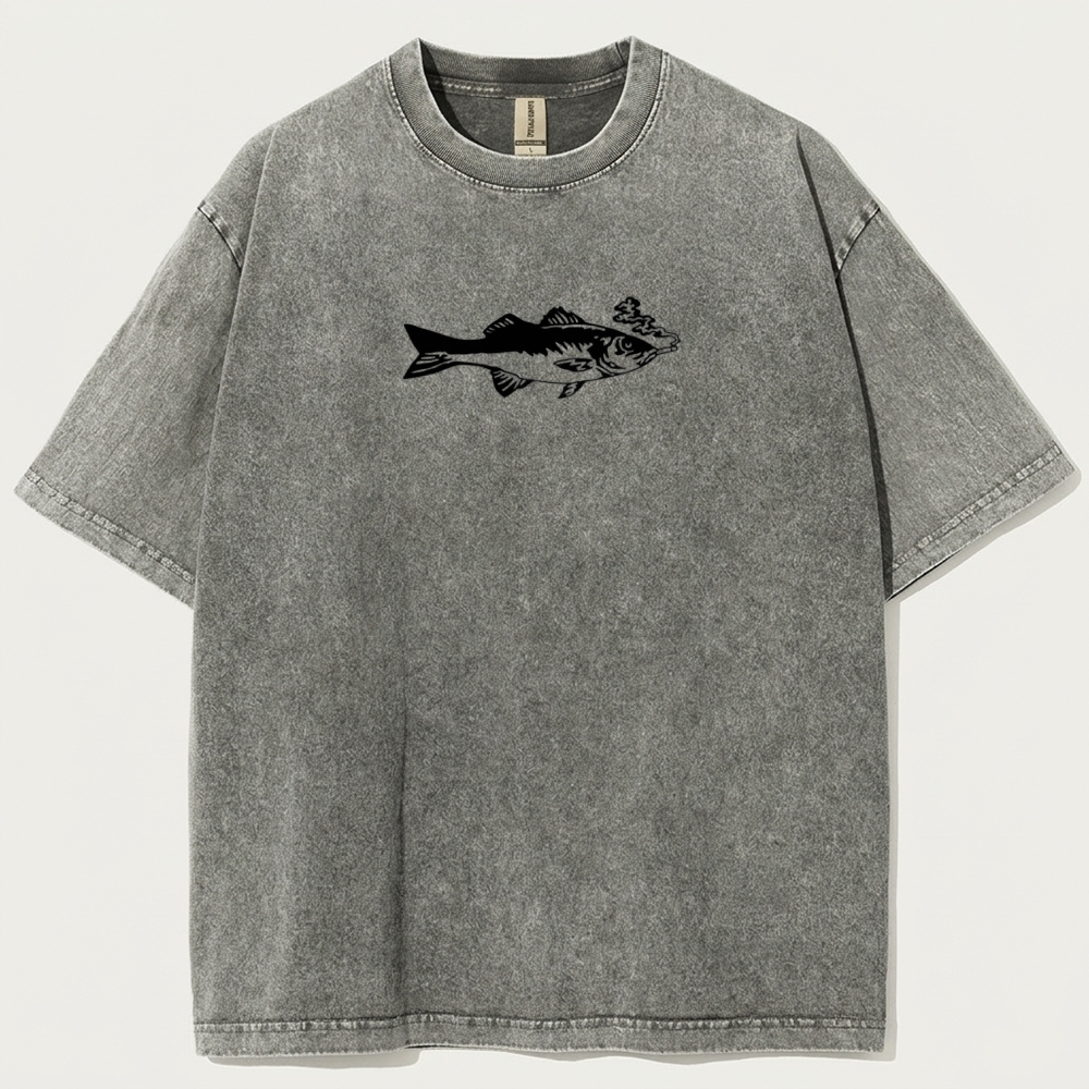 Fish Smoking Vintage Organic Cotton Trail Tee