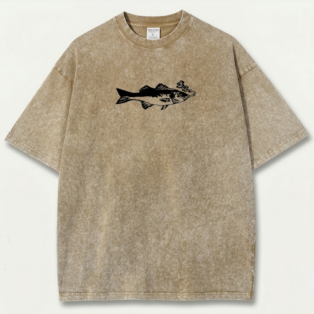 Fish Smoking Vintage Organic Cotton Trail Tee