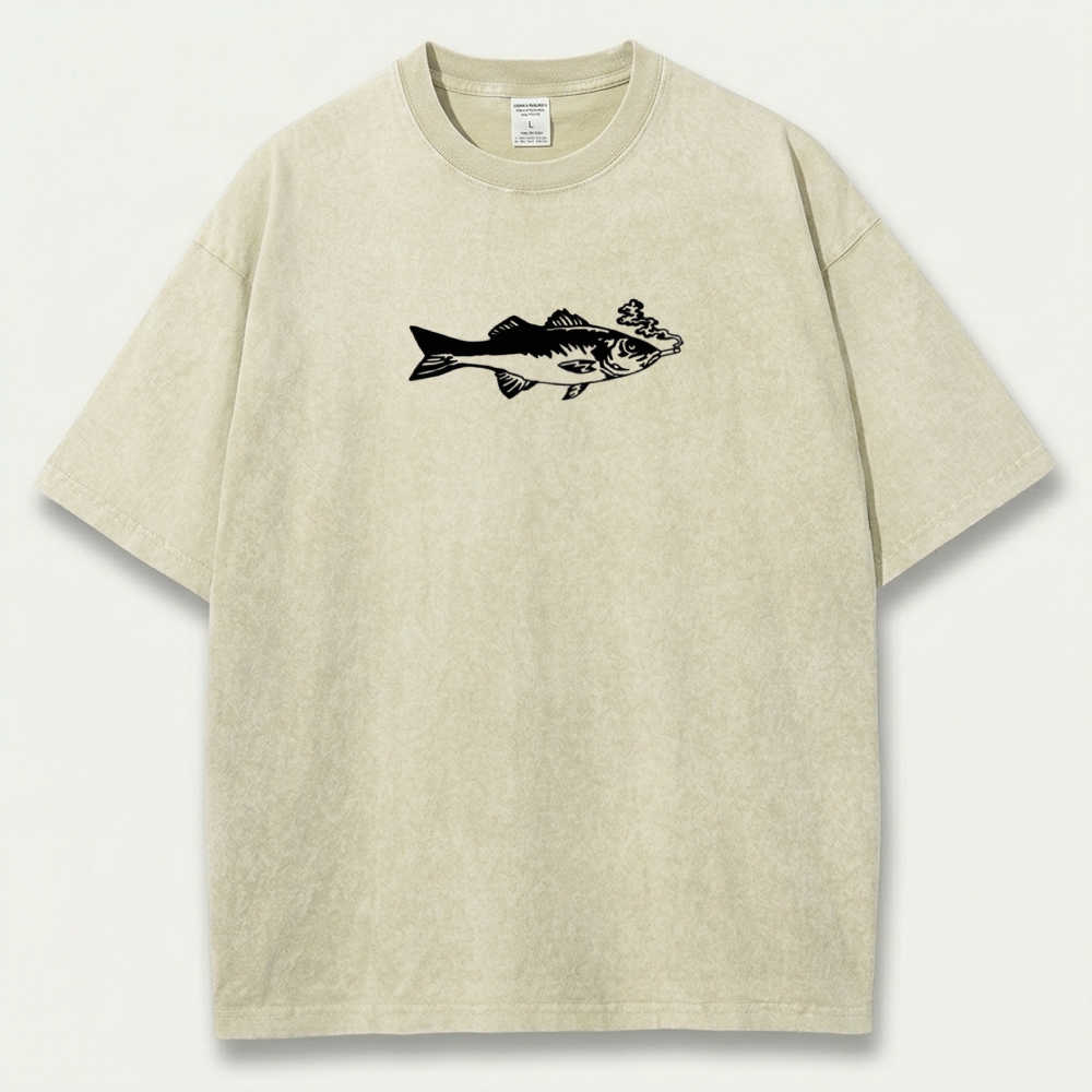 Fish Smoking Vintage Organic Cotton Trail Tee