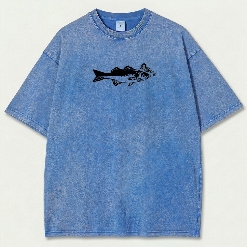 Fish Smoking Vintage Organic Cotton Trail Tee