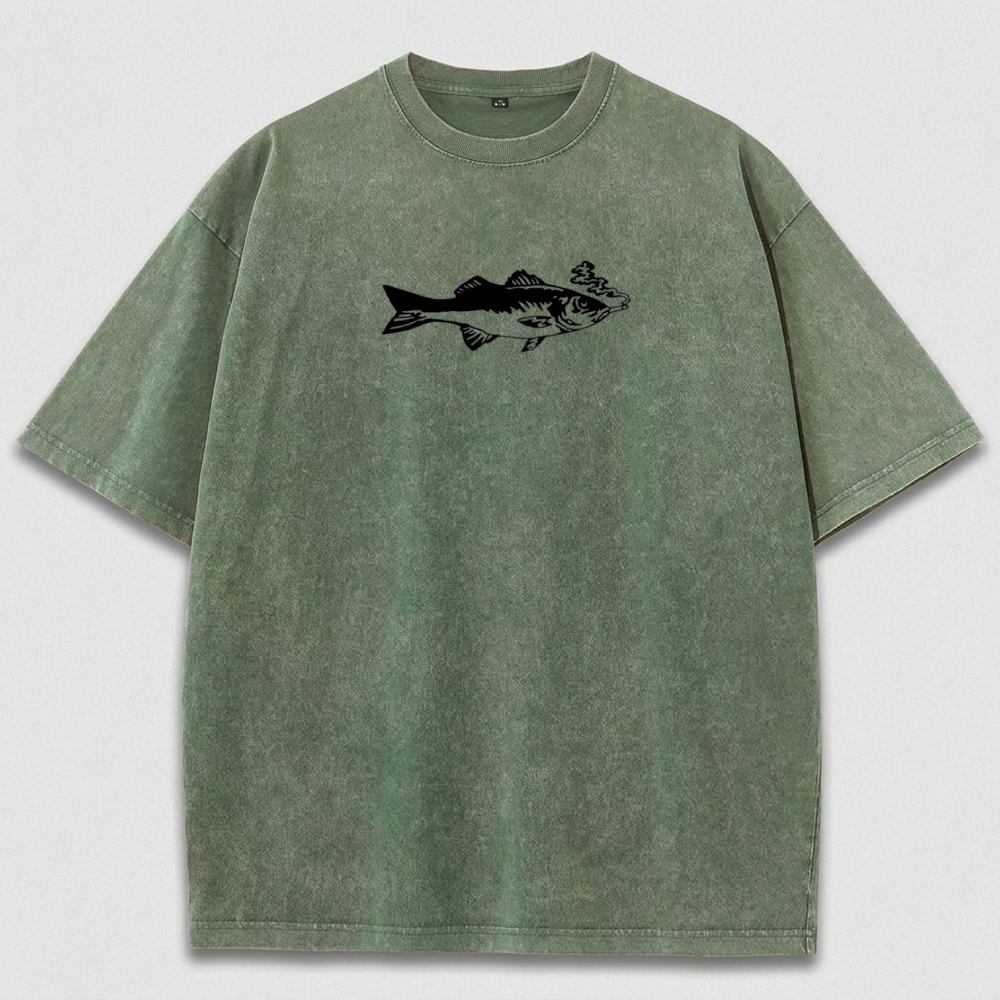 Fish Smoking Vintage Organic Cotton Trail Tee