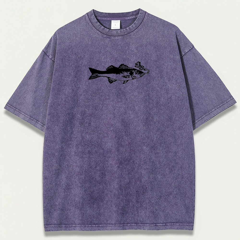 Fish Smoking Vintage Organic Cotton Trail Tee