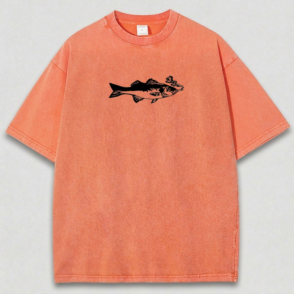 Fish Smoking Vintage Organic Cotton Trail Tee