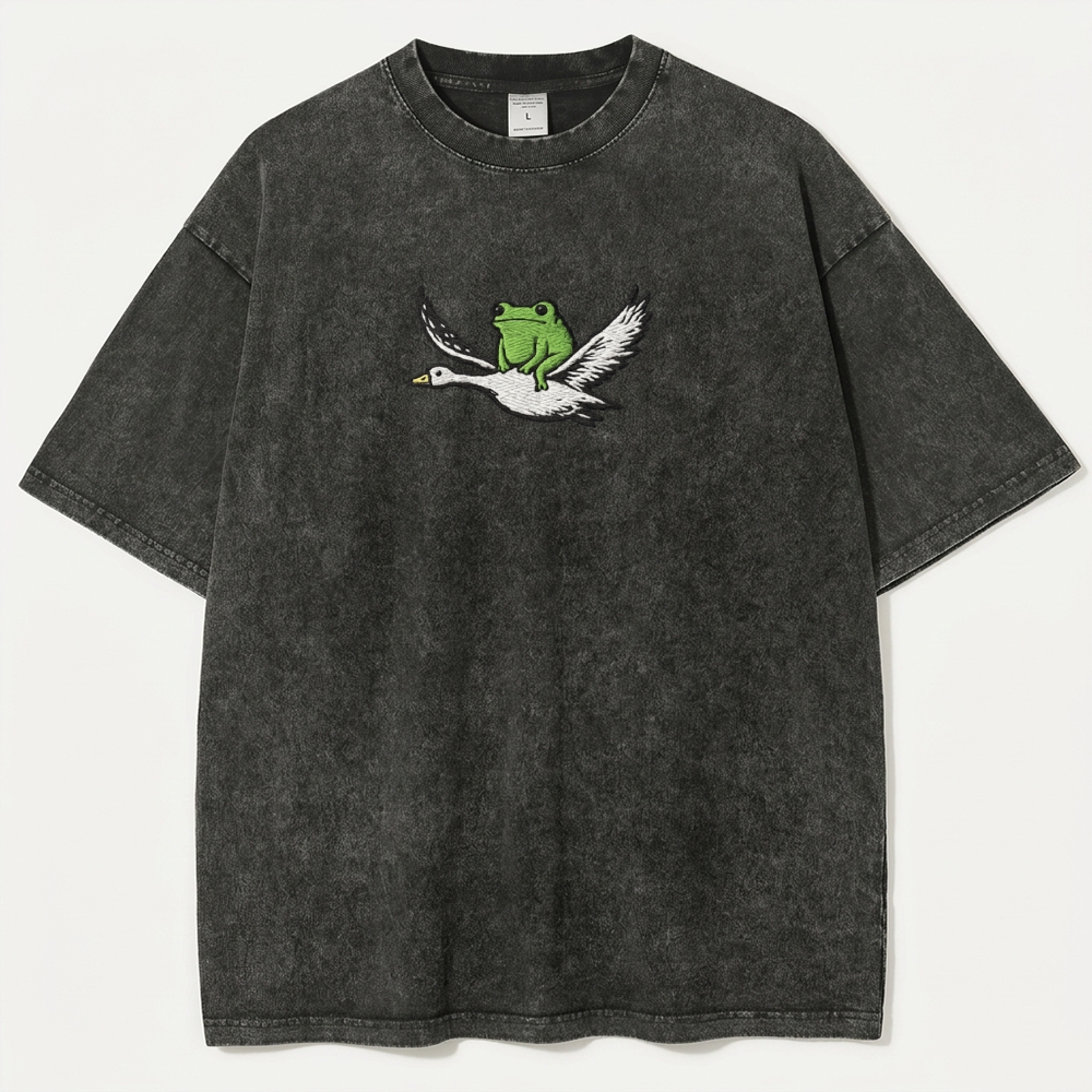 Frog Riding Duck Vintage Organic Cotton Trail Tee