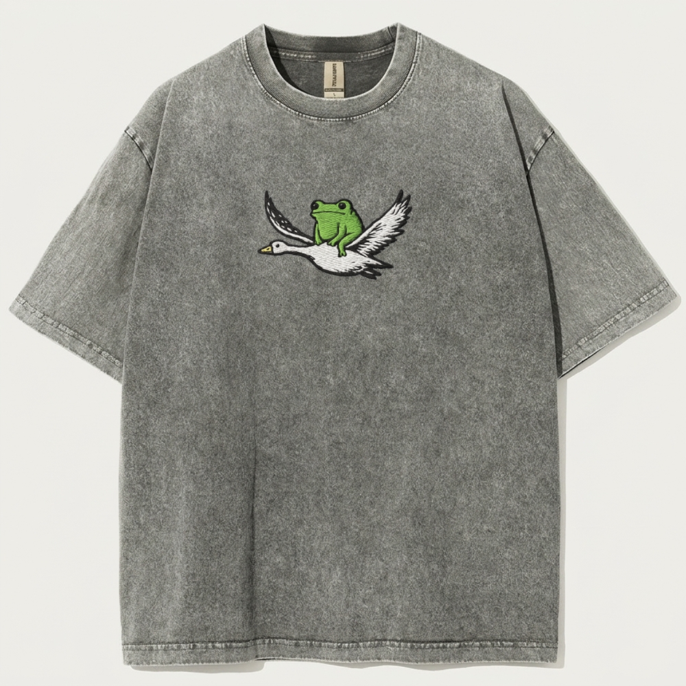 Frog Riding Duck Vintage Organic Cotton Trail Tee