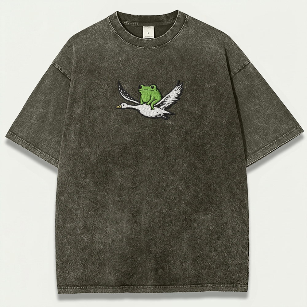 Frog Riding Duck Vintage Organic Cotton Trail Tee