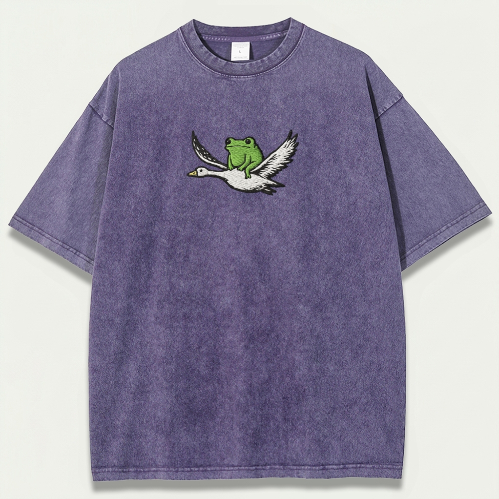 Frog Riding Duck Vintage Organic Cotton Trail Tee