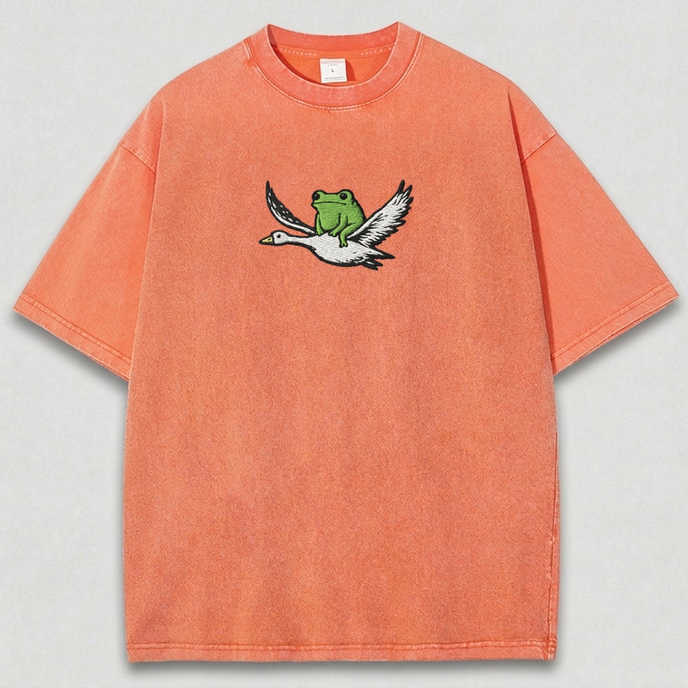 Frog Riding Duck Vintage Organic Cotton Trail Tee