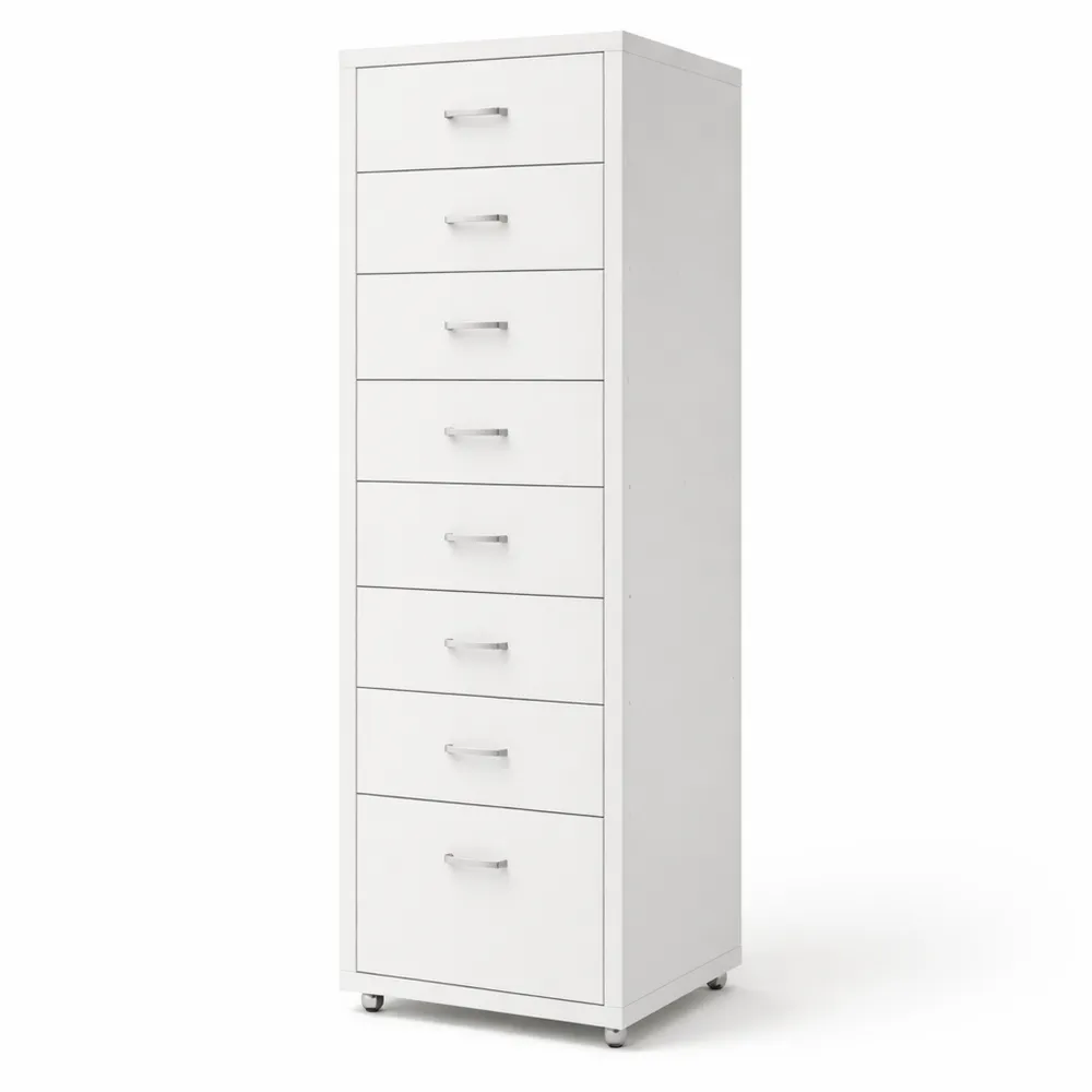 Caisson de Bureau Mobile à Roulettes en Métal Gris pour Rangement