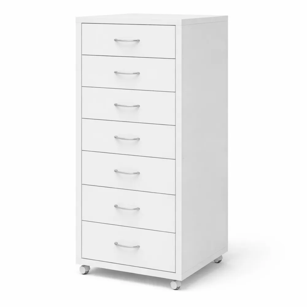 Caisson de Bureau Mobile à Roulettes en Métal Gris