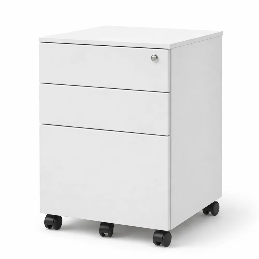 Caisson de Rangement Mobile en Acier Gris Clair 39x45x60 cm