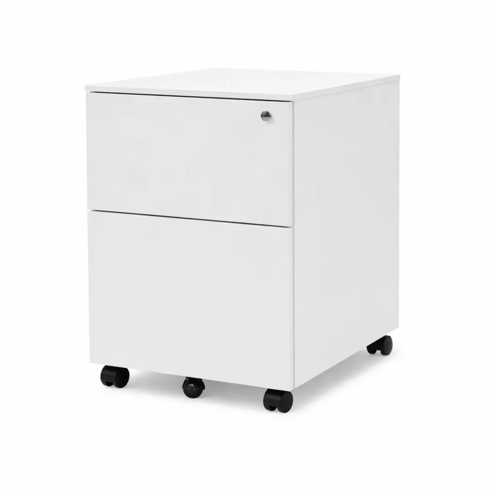 Caisson de rangement mobile à roulettes en acier 39x45x67 cm gris clair