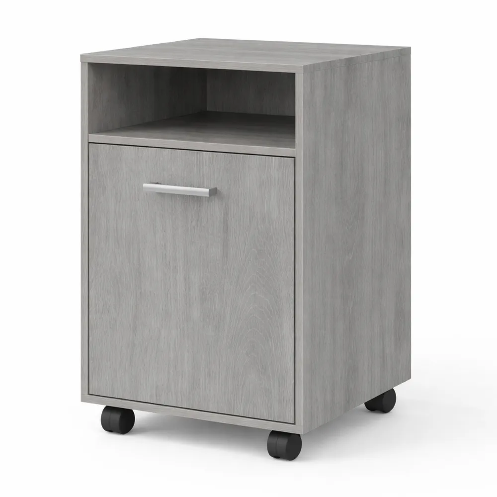 Caisson de Bureau Mobile à Roulettes, Rangement Pratique Gris 33x38x60 cm