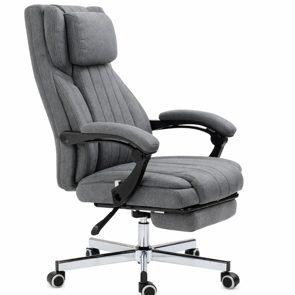 Chaise ergonomique de bureau avec accoudoirs et repose-pieds