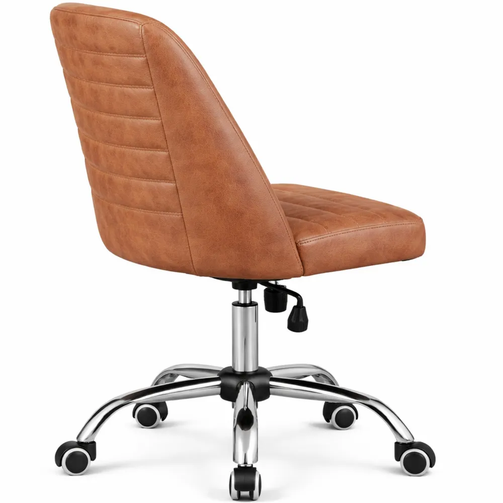 Chaise de bureau ergonomique en similicuir avec roulettes, hauteur réglable