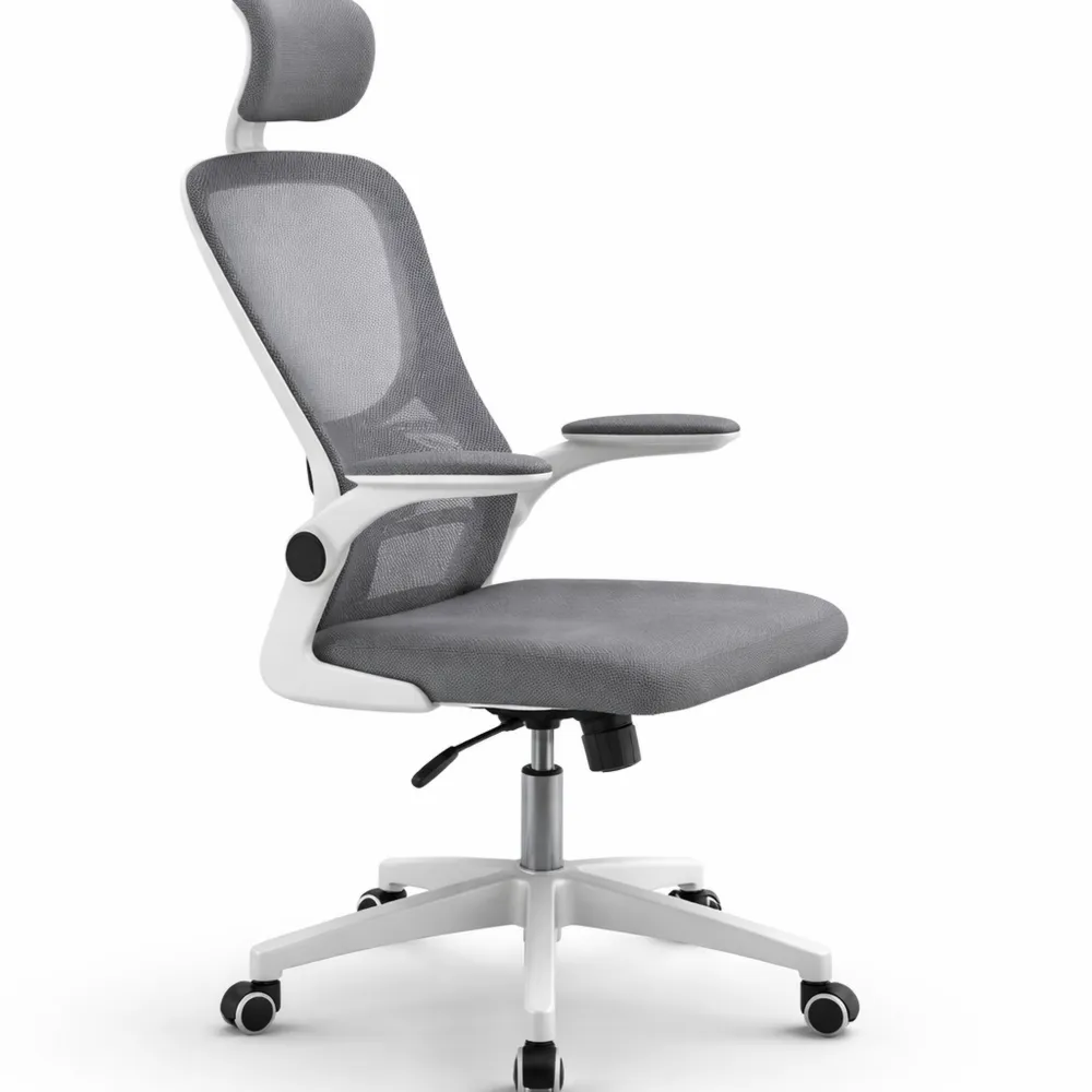 Chaise de bureau ergonomique réglable en hauteur grise