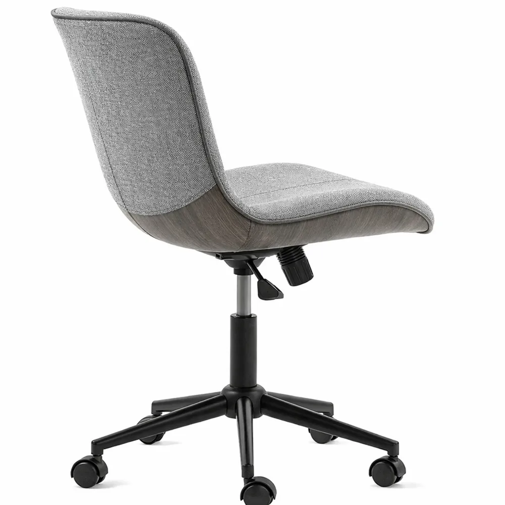 Chaise de Bureau Ergonomique Pivotante, Réglable en Hauteur et Inclinaison, Sans Accoudoirs, 120 kg, Gris Foncé