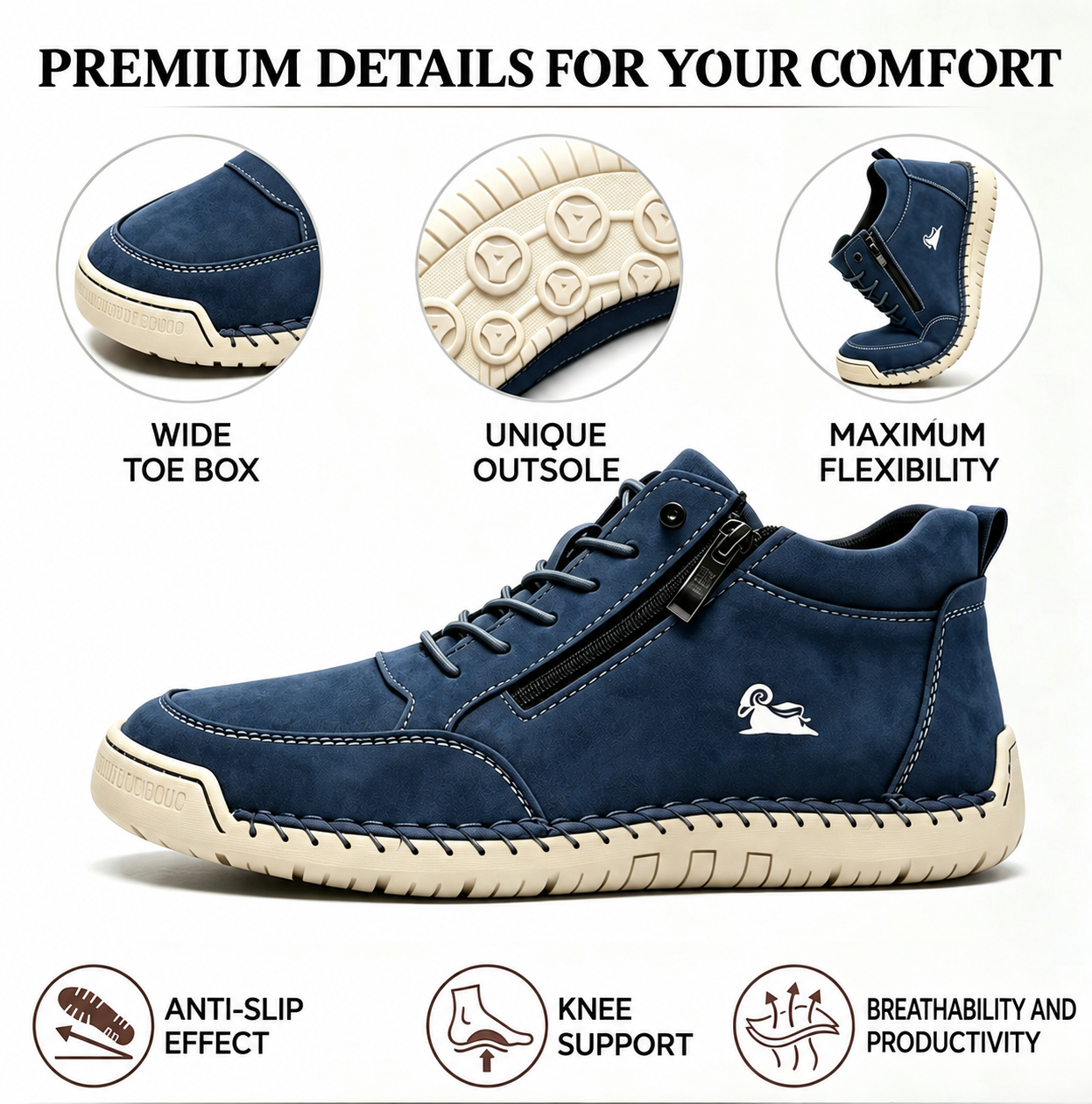 LAST DAY🔥 50% off –FREE SHIPPING Don't miss out! Calfskin orthopedic shoes – durable, slip-resistant & waterproof. Arch support & pain relief. Unisex.