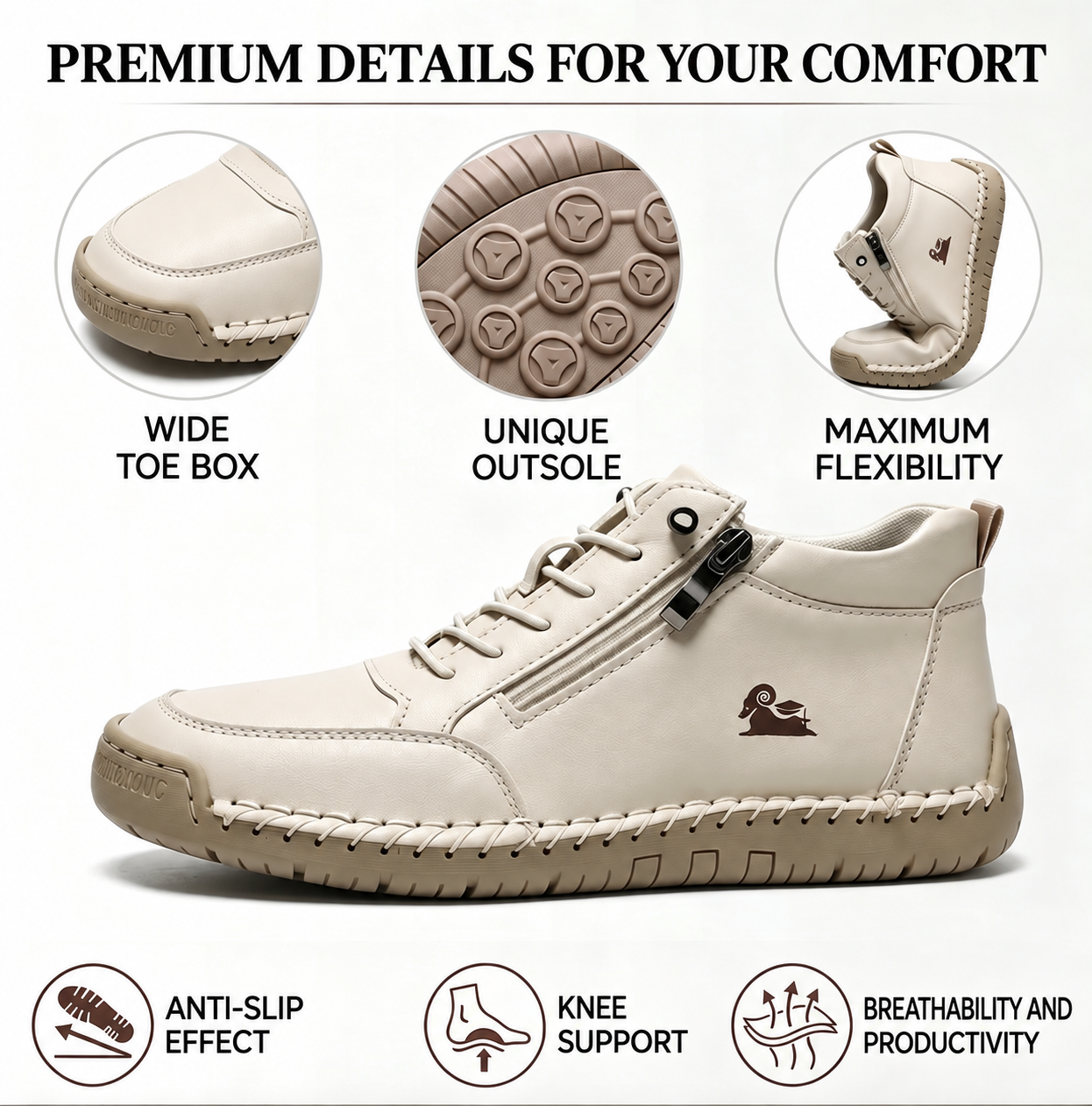LAST DAY🔥 50% off –FREE SHIPPING Don't miss out! Calfskin orthopedic shoes – durable, slip-resistant & waterproof. Arch support & pain relief. Unisex.