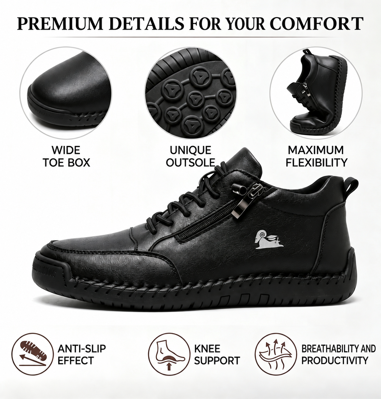 LAST DAY🔥 50% off –FREE SHIPPING Don't miss out! Calfskin orthopedic shoes – durable, slip-resistant & waterproof. Arch support & pain relief. Unisex.
