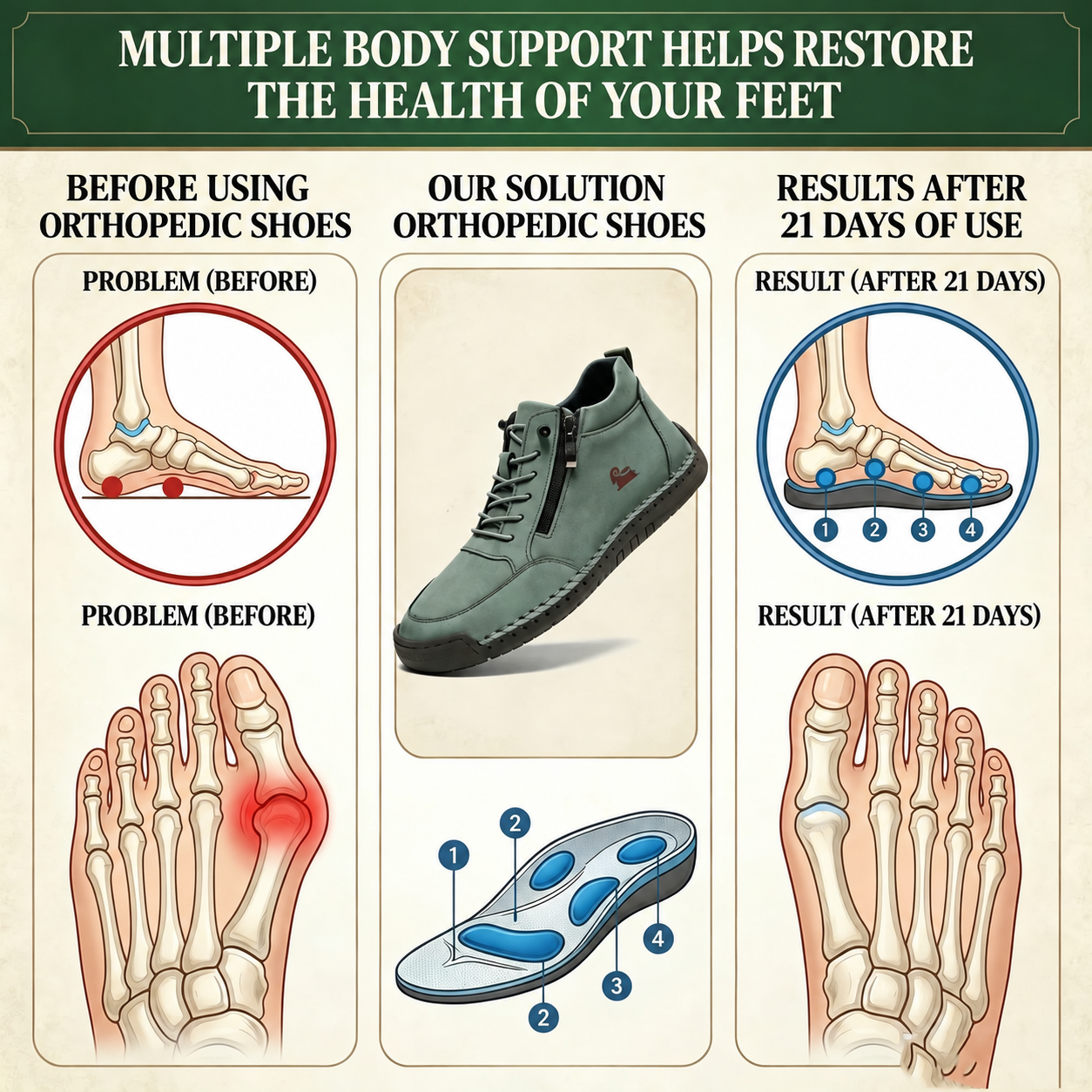 LAST DAY🔥 50% off –FREE SHIPPING Don't miss out! Calfskin orthopedic shoes – durable, slip-resistant & waterproof. Arch support & pain relief. Unisex.