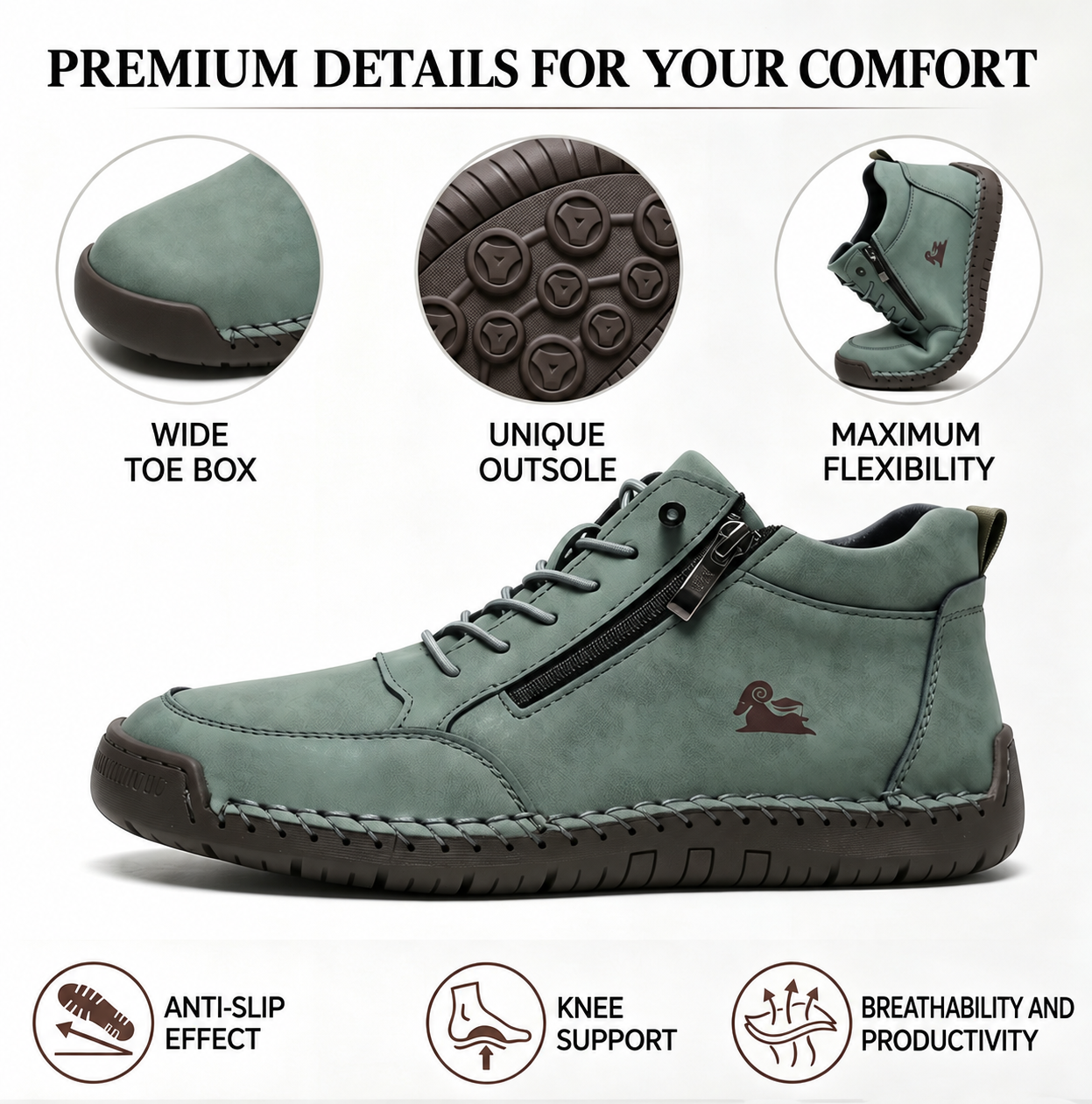 LAST DAY🔥 50% off –FREE SHIPPING Don't miss out! Calfskin orthopedic shoes – durable, slip-resistant & waterproof. Arch support & pain relief. Unisex.