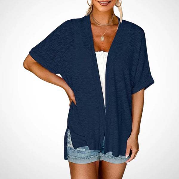 🔥 Hot sale – final day! 2026 Summer Womens Lightweight Cardigan Short Sleeve Open Front Beach Coverup Vacation Outdoorfun Comfort Casual Loose Minimalist Basic Batwing Shortsleeve Tops Womenswear