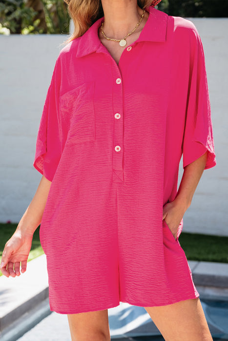 Last Day – 50% Off!🥇🔥Half Button Collared Loose Romper