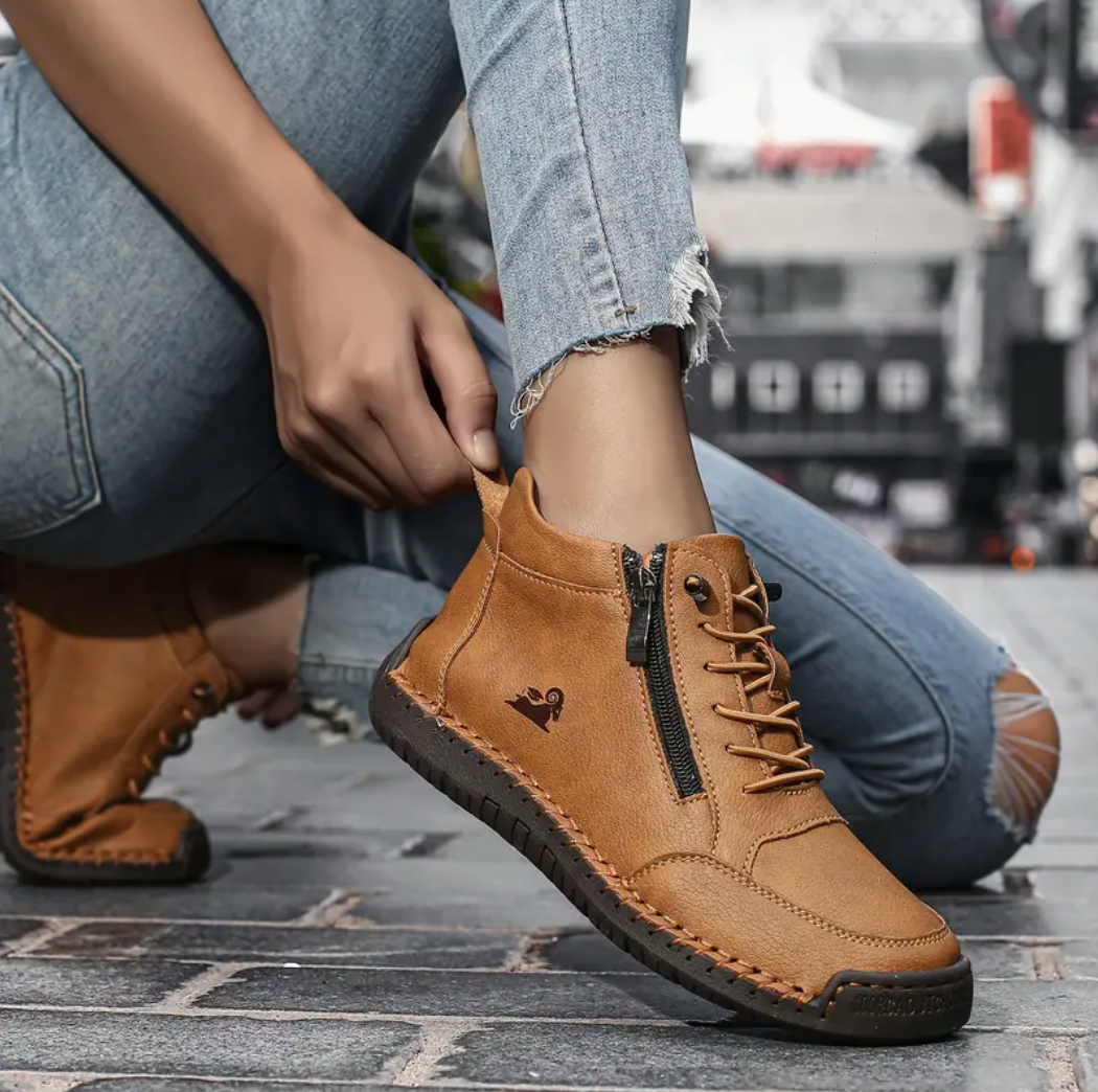 🔥 50% off – Don't miss out! Calfskin orthopedic shoes – durable, slip-resistant & waterproof. Arch support & pain relief. Unisex.