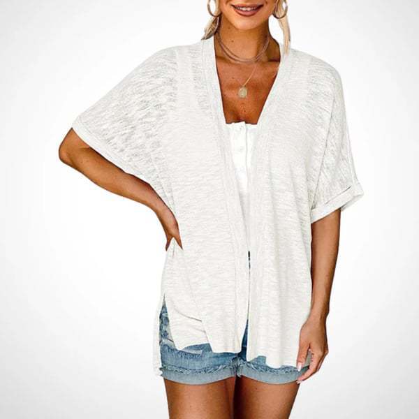 🔥 Hot sale – final day! 2026 Summer Womens Lightweight Cardigan Short Sleeve Open Front Beach Coverup Vacation Outdoorfun Comfort Casual Loose Minimalist Basic Batwing Shortsleeve Tops Womenswear