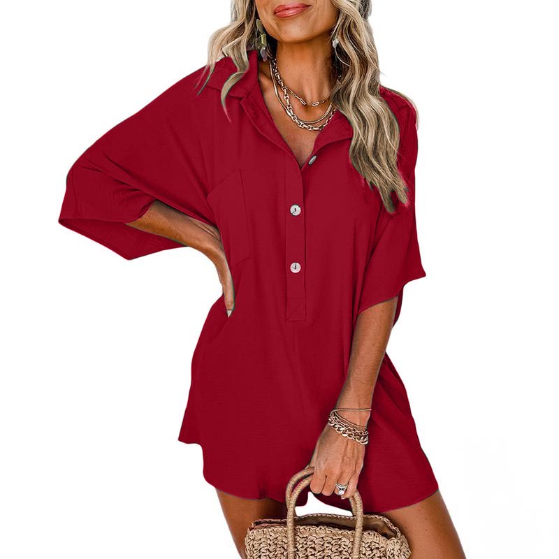 Last Day – 50% Off!🥇🔥Half Button Collared Loose Romper