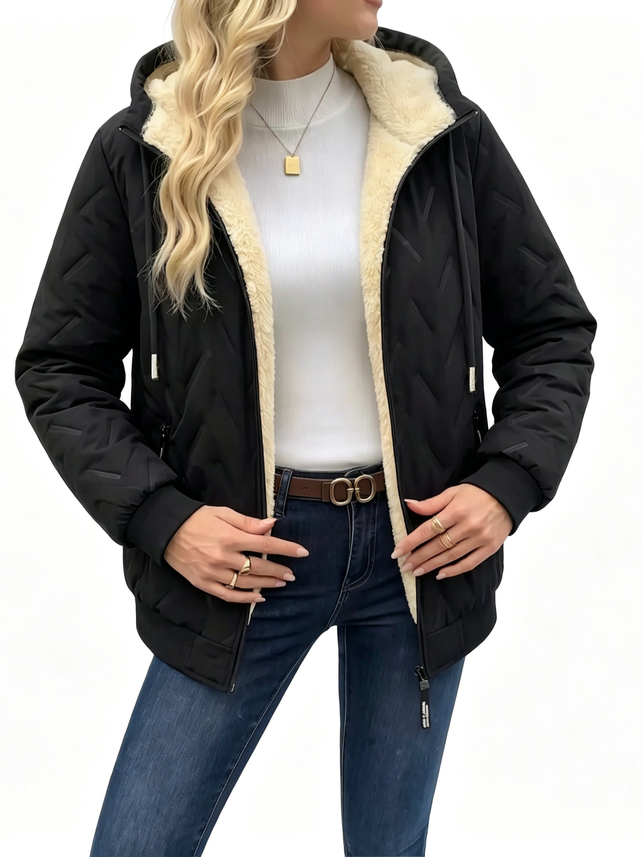 2026 Last Day – 50% Off! Women Winter Hooded Adjustable Drawstring Jacket 