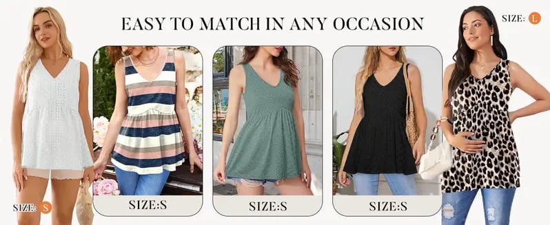 Product Introduction of WIHOLL Womens Tank Tops 2025 Flowy Peplum Tops for Women Dressy Sleeveless V Neck Babydoll Tank Tops 3