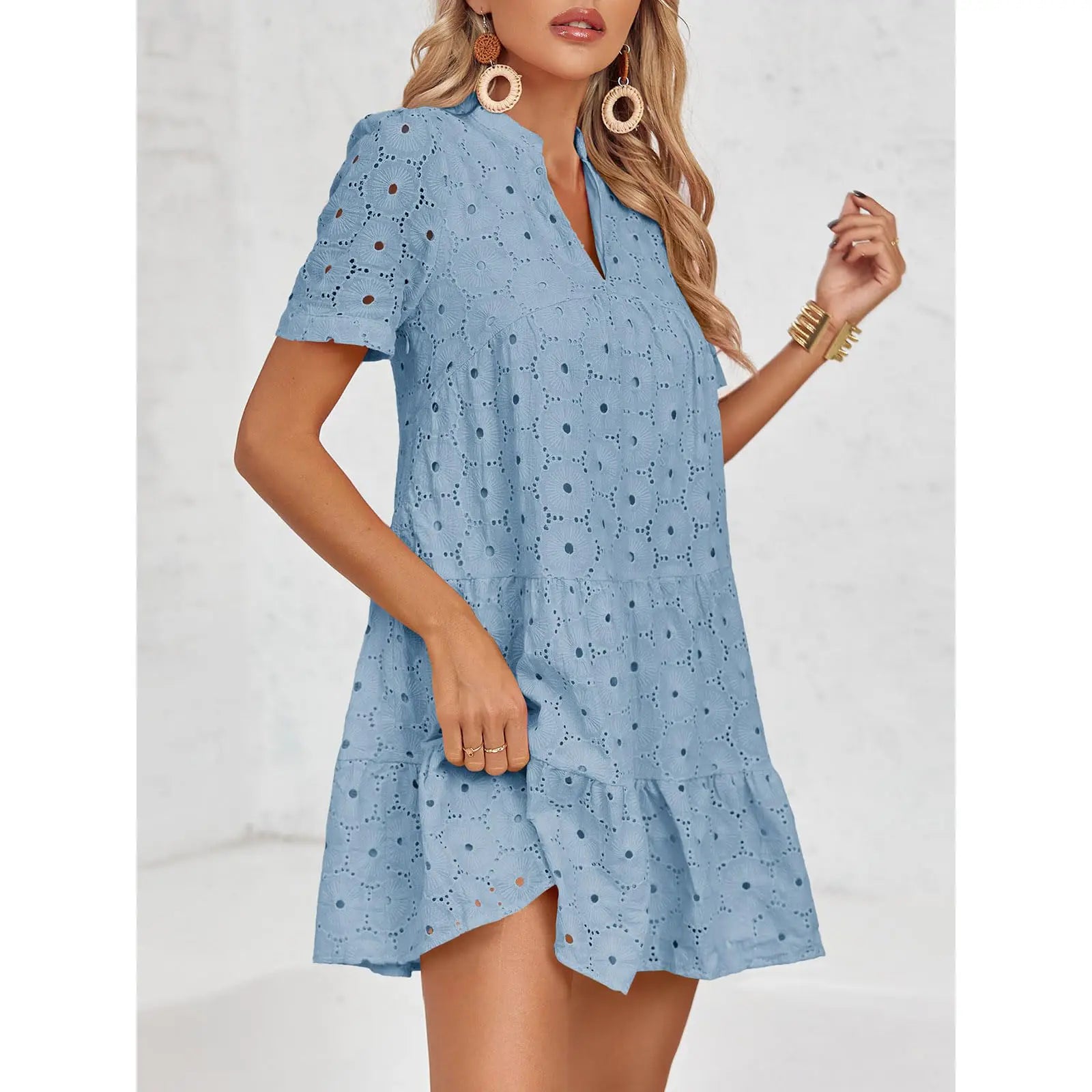 2026 Last Day – 50% Off! Women’s Summer Lace Dresses Eyelet Casual Flowy Babydoll Swing