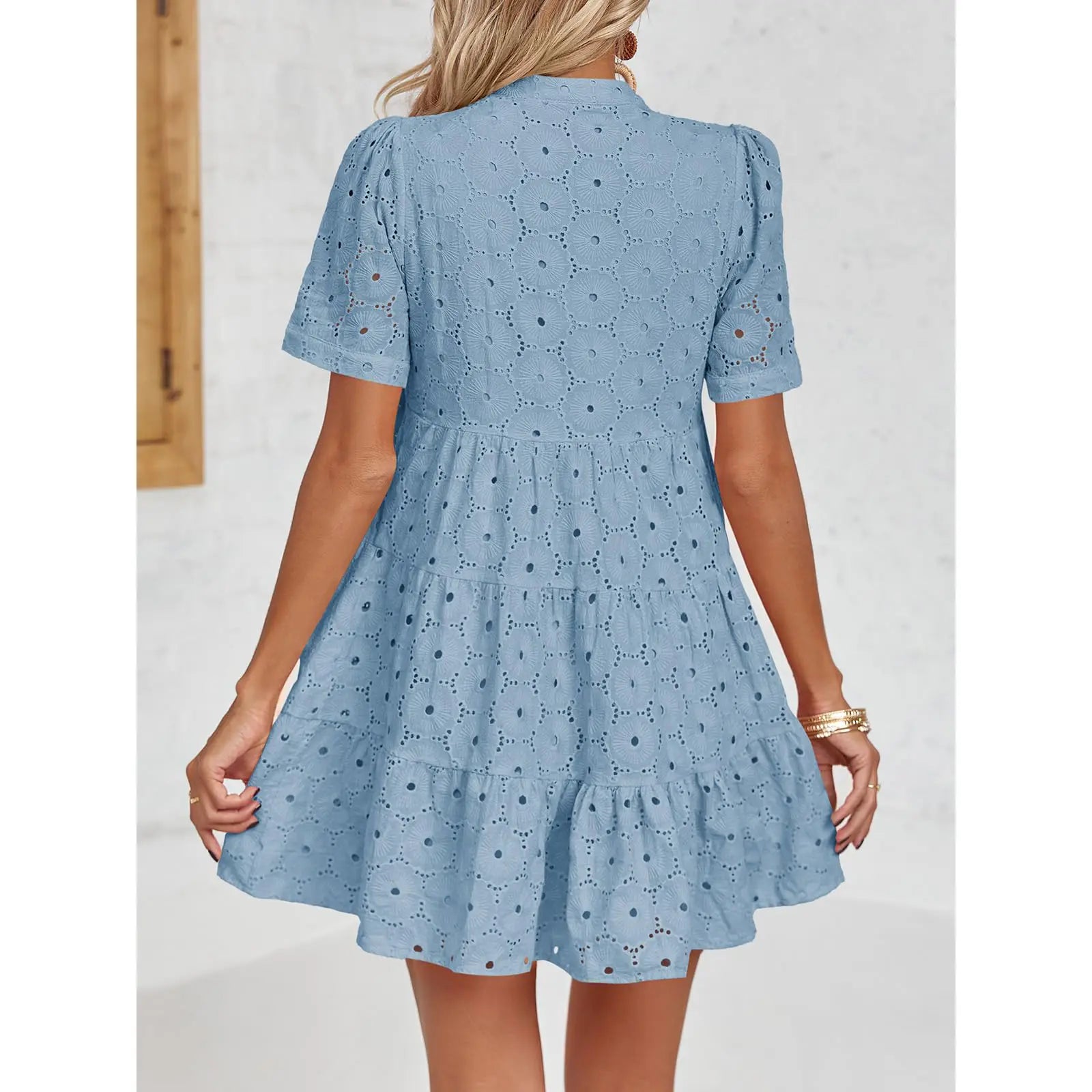 2026 Last Day – 50% Off! Women’s Summer Lace Dresses Eyelet Casual Flowy Babydoll Swing