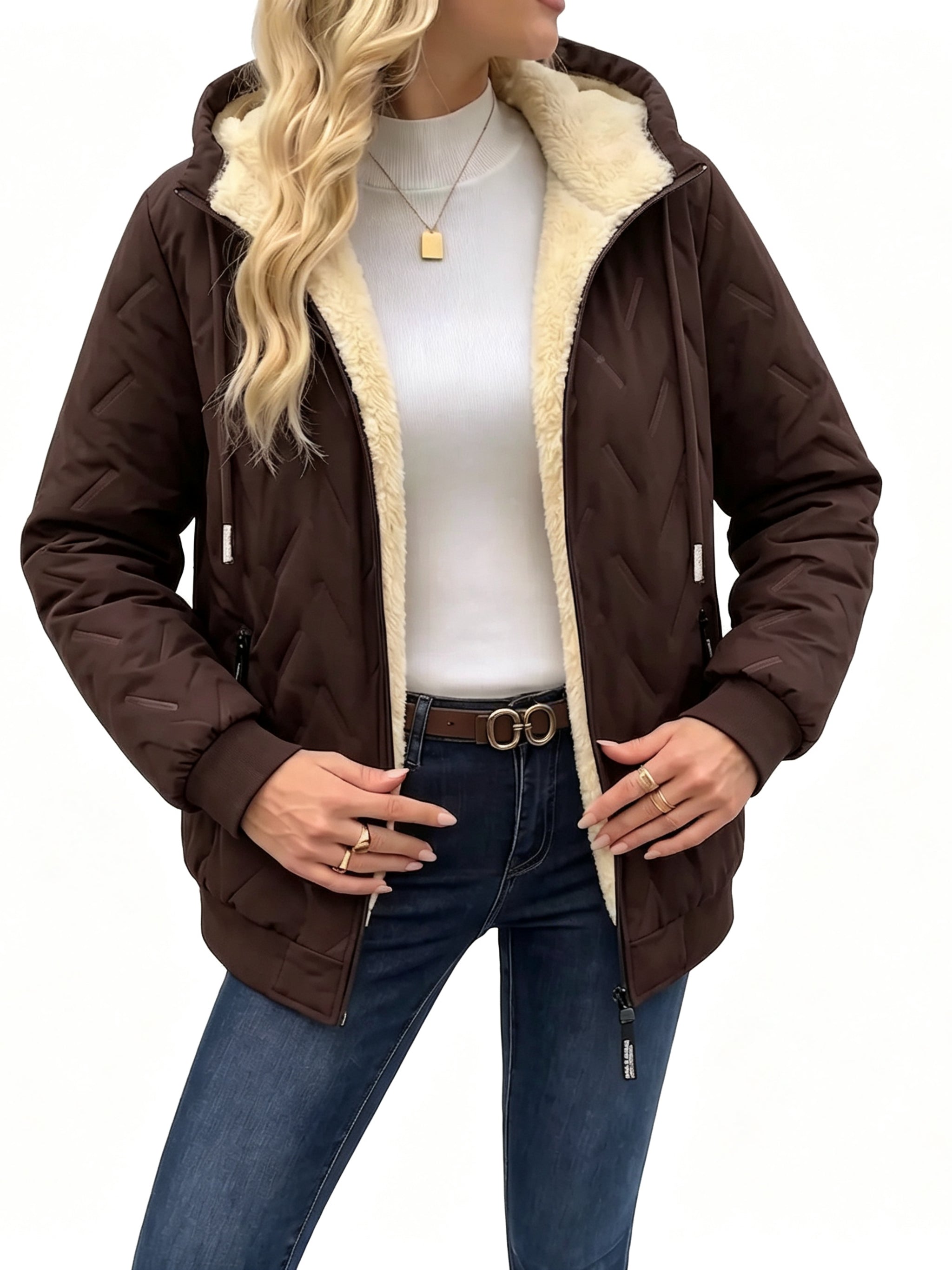 2026 Last Day – 50% Off! Women Winter Hooded Adjustable Drawstring Jacket 