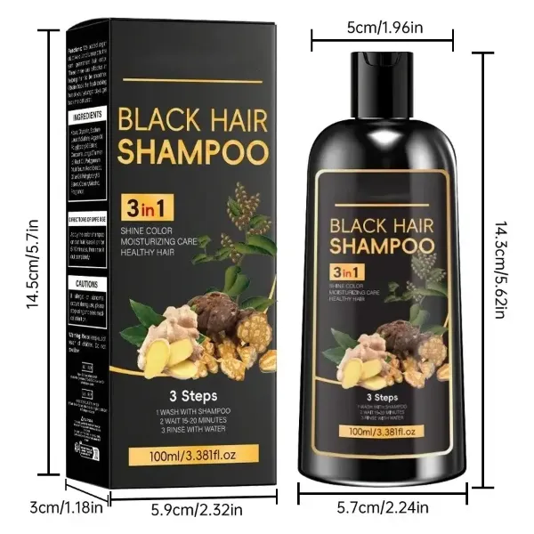 3-in-1 Hair Color Shampoo product size and dimensions