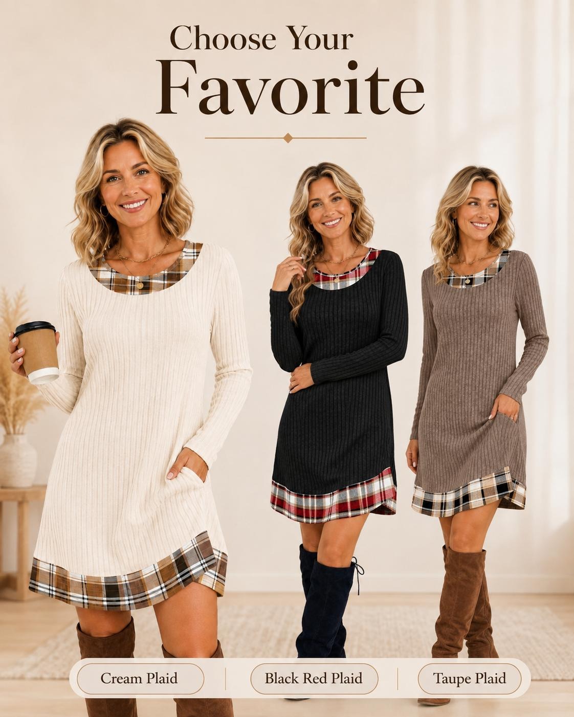 Women's ribbed knit color block mini dress