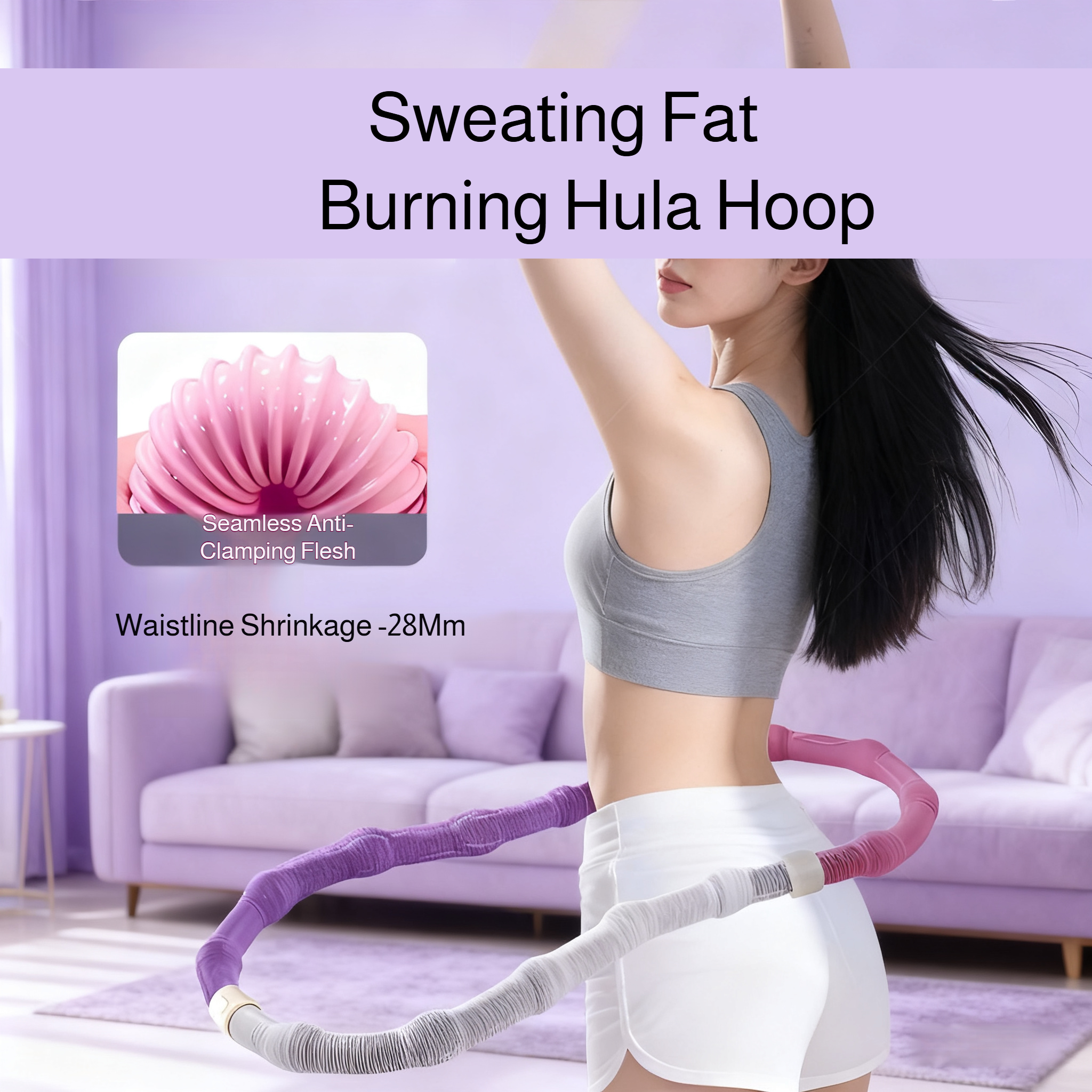 Comfortable fitness hula hoop for weight loss