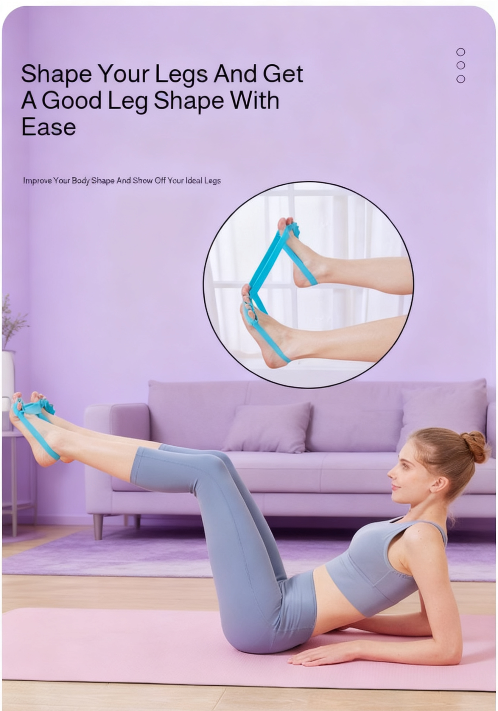 Stretch band for leg flexibility training