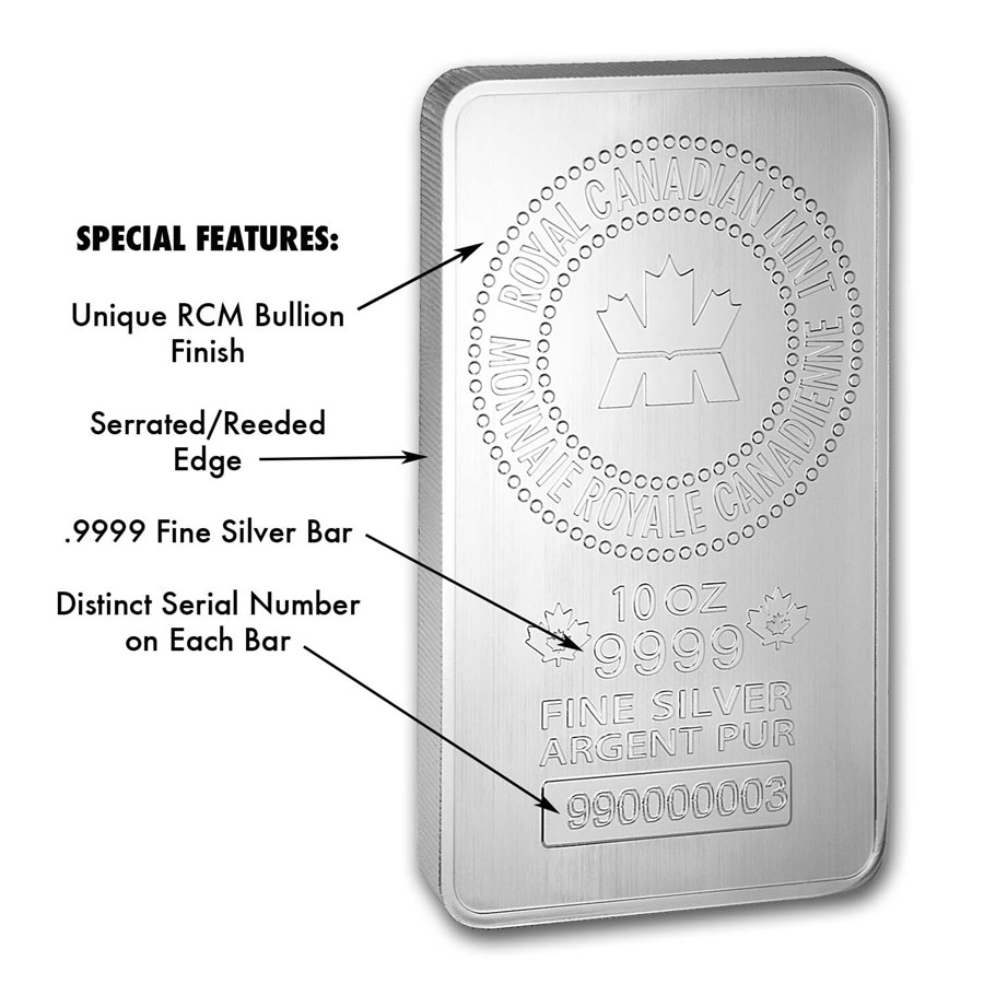 RCM Silver Bar - Royal Canadian Mint .9999 FineLimit 1 purchase per person