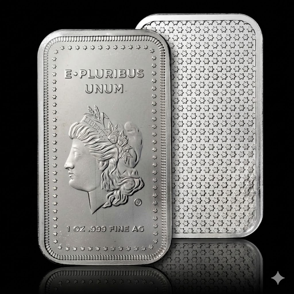 Last Day 60% OFF🔥1 oz Silver Towne Morgan Liberty Head Silver Bar