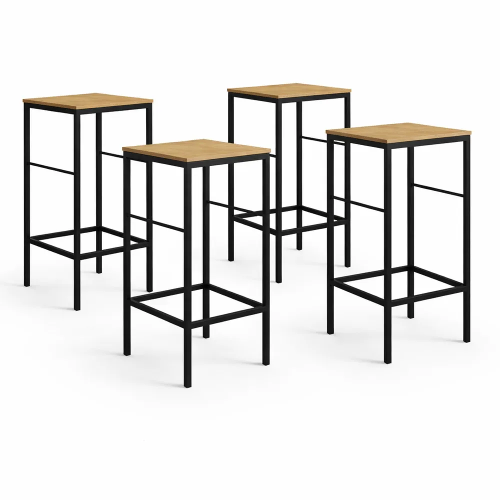 Ensemble de 4 tabourets de bar style industriel